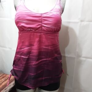 Women’s Pink Ombre Swim Coverup Tankini Top